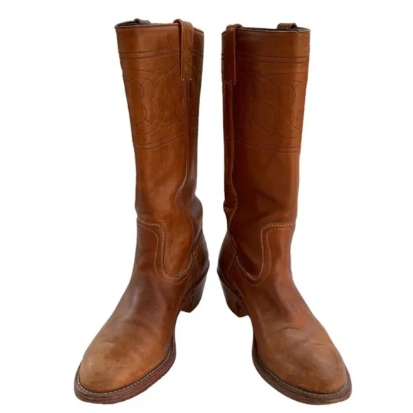 Vintage 🇨🇦Boulet🇨🇦Custom Made Cowboy Boots in Tan - Picture 1 of 7